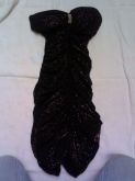 Vestido cortininha preto com brilho rosa